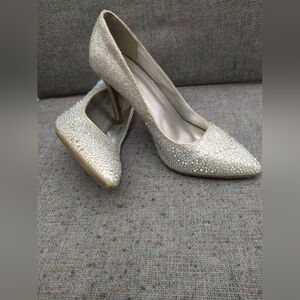 Sparkling Silver Women's Heels Size 10